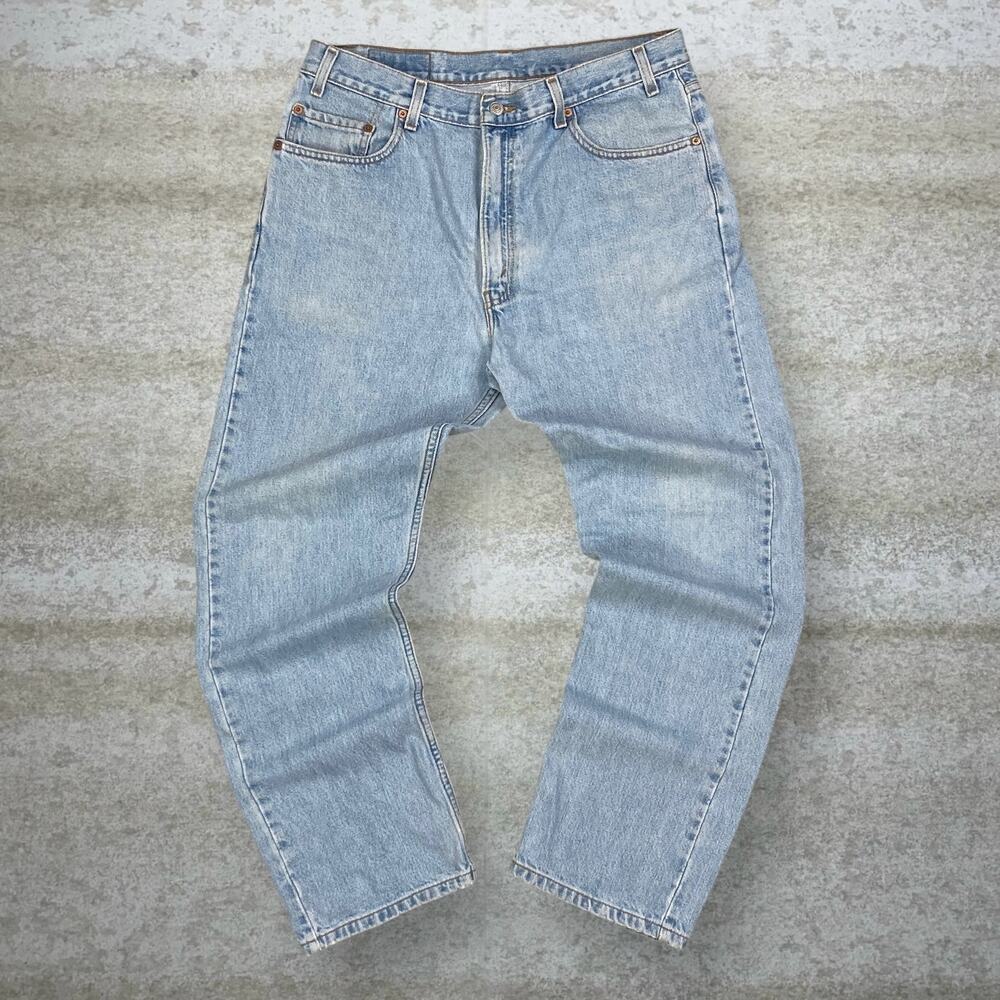 Vintage 90s Levis Jeans 505 36x30 Regular Straight Leg Fit Light Wash Cotton - Picture 2 of 7